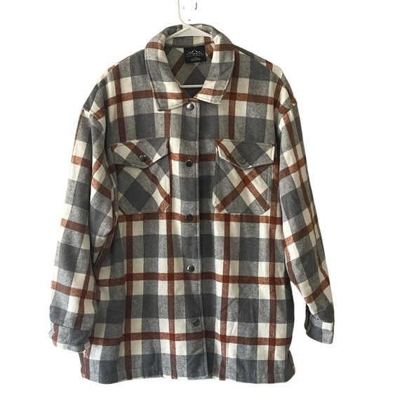 Croft & Barrow Plaid Utility Jacket - Gray and Brown - Picture 2 of 8